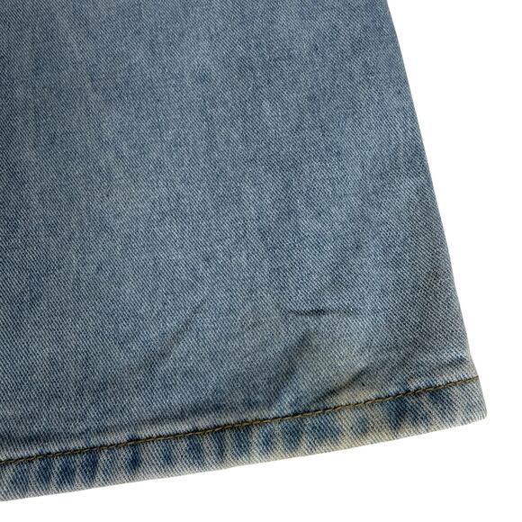 Distressed Faded Denim Mom Jeans Women 26" Waist Wide Leg High Rise Wearable Art - Picture 13 of 16